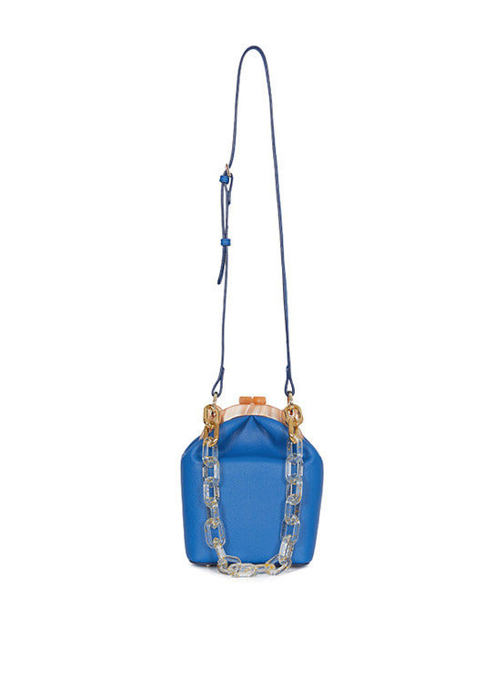 Real Leather Donna Bag in Blue_VX0MG1700