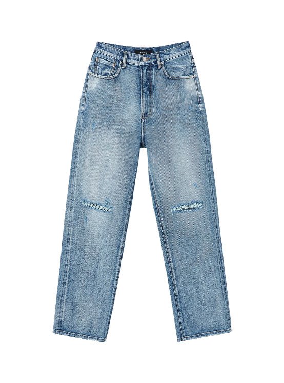 Loosefit Cutting Straight Jeans in L/Blue VJ1ML035-AM