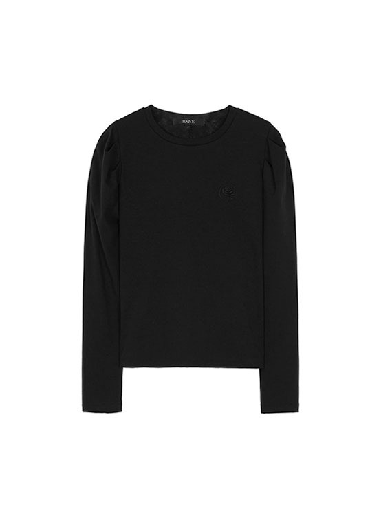 Puff Volume Sleeve T-Shirt in Black VW1AE132-10