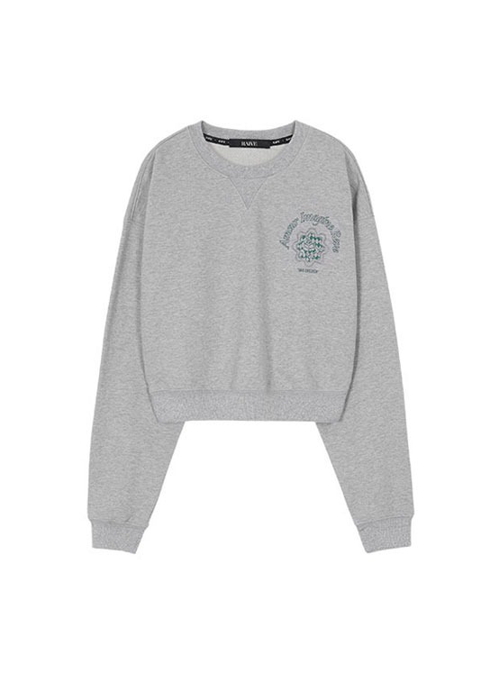 Rose Print Sweatshirt in L/Grey VW1WE143-11