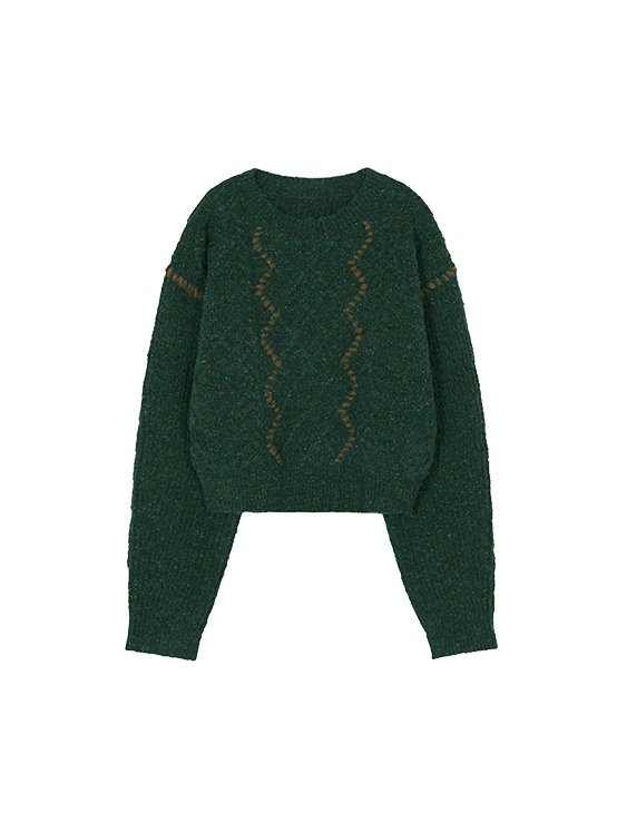 Vintage Cable Sweater in D/Green VK1WP164-33