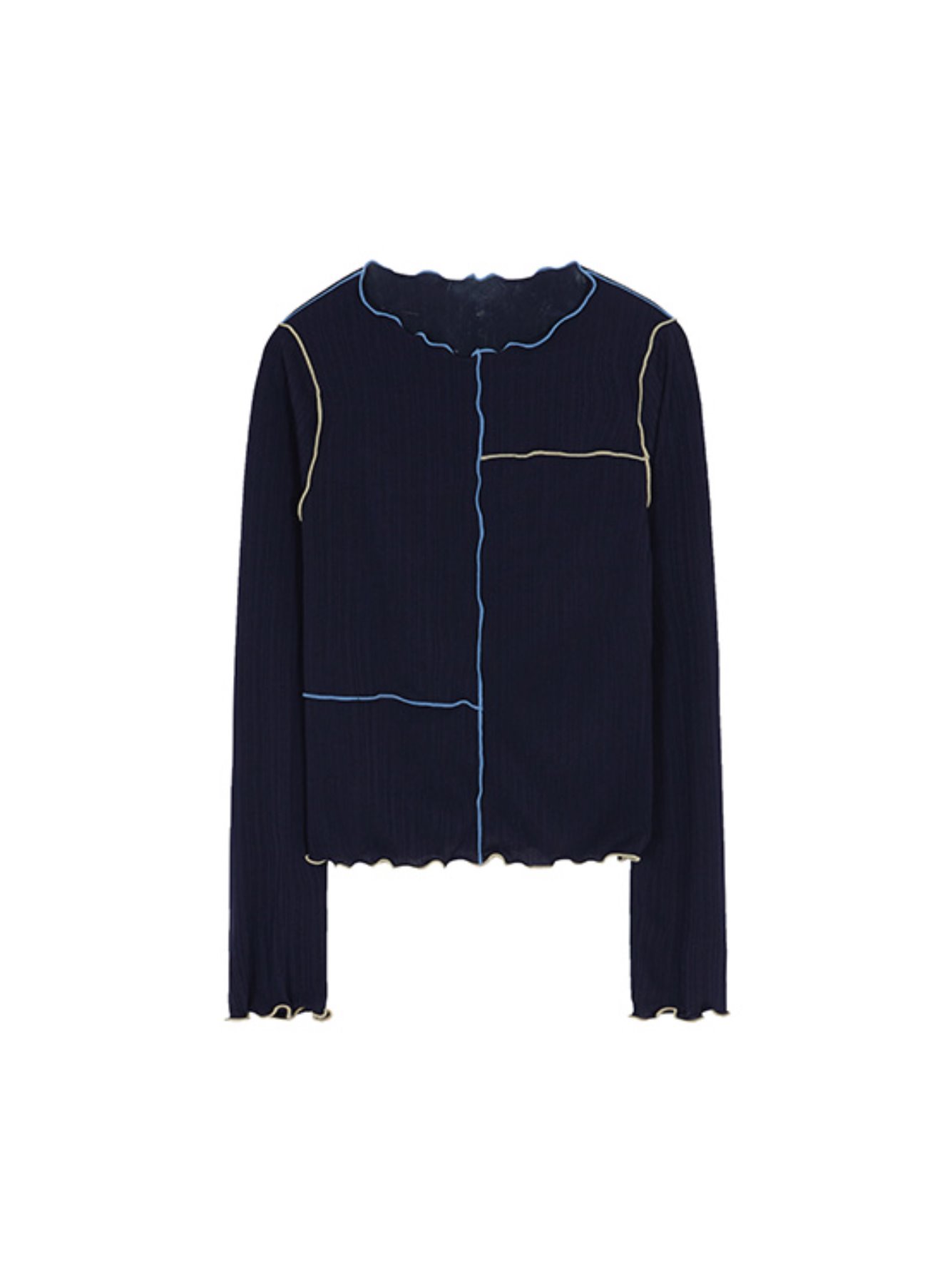 Line Pleated Jersey Top in Navy VW2SE113-23