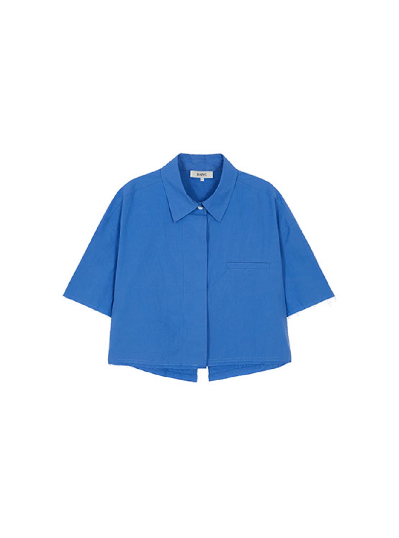 Back Cutting Cropped Shirt in Blue VW2MB159-22