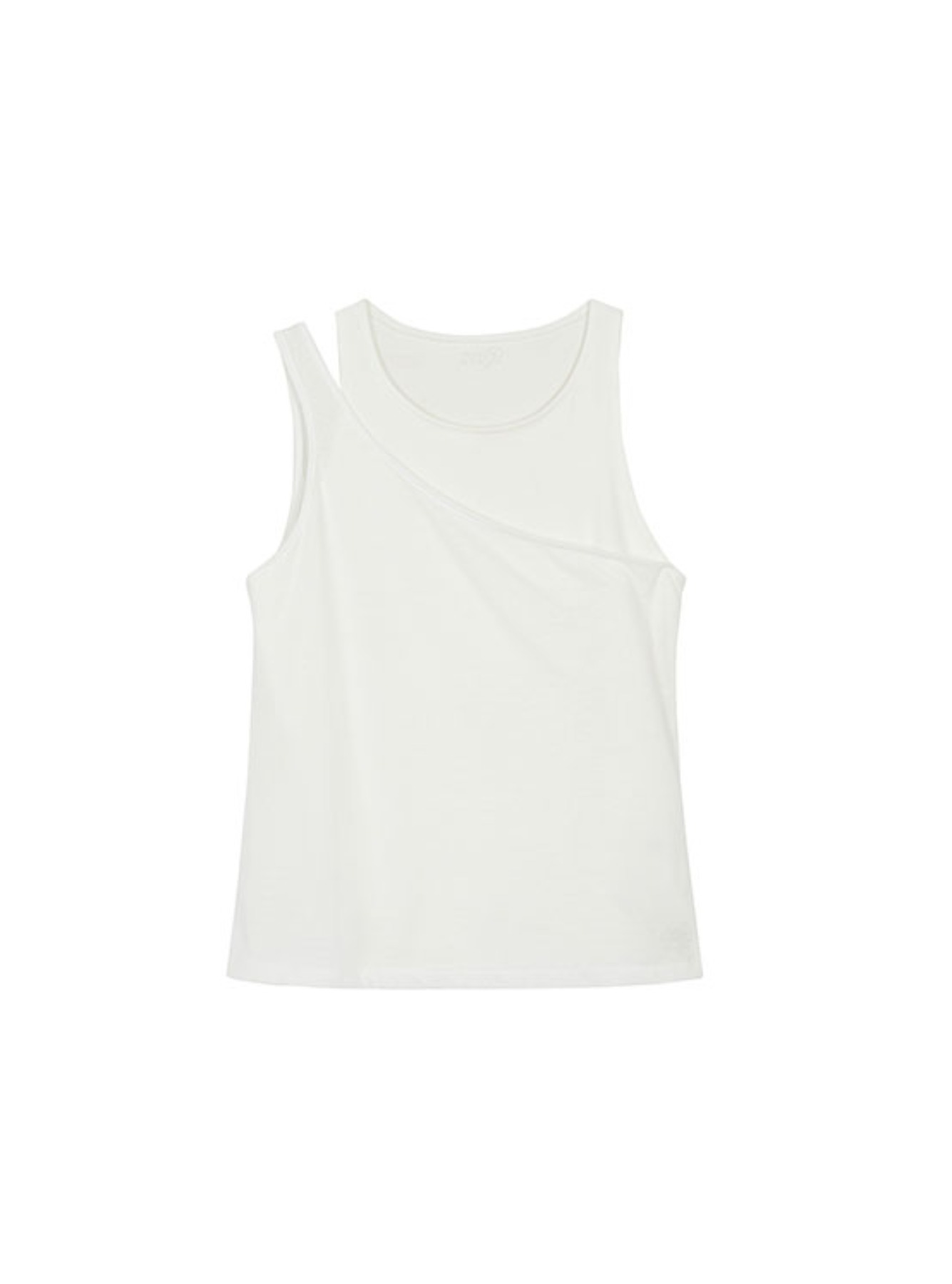 Double Sleeveless T-shirt in White VW2ME122-01