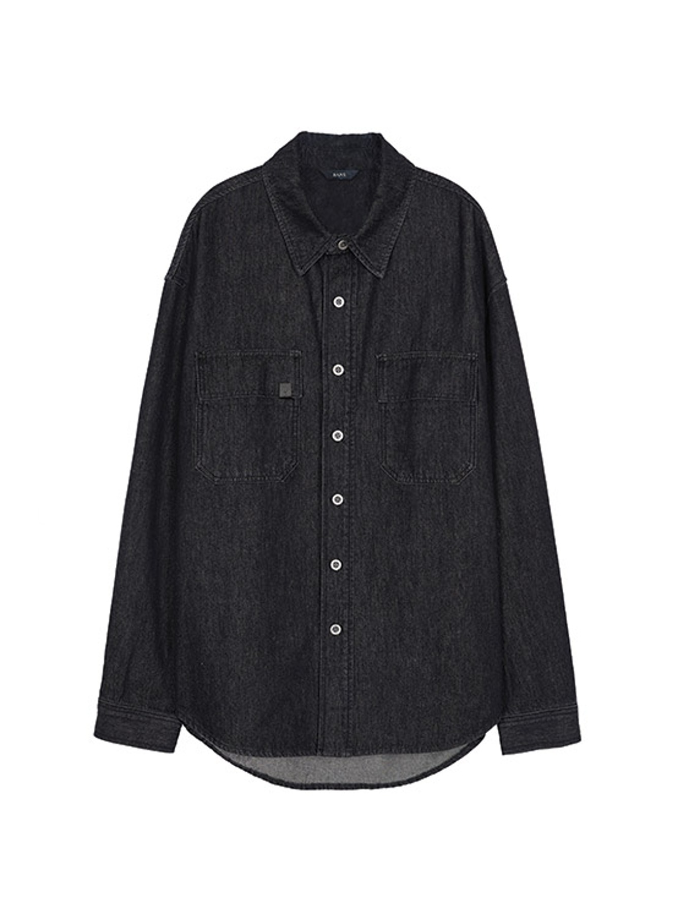 Black Denim Over Fit Shirt in Black VJ2AB751-10