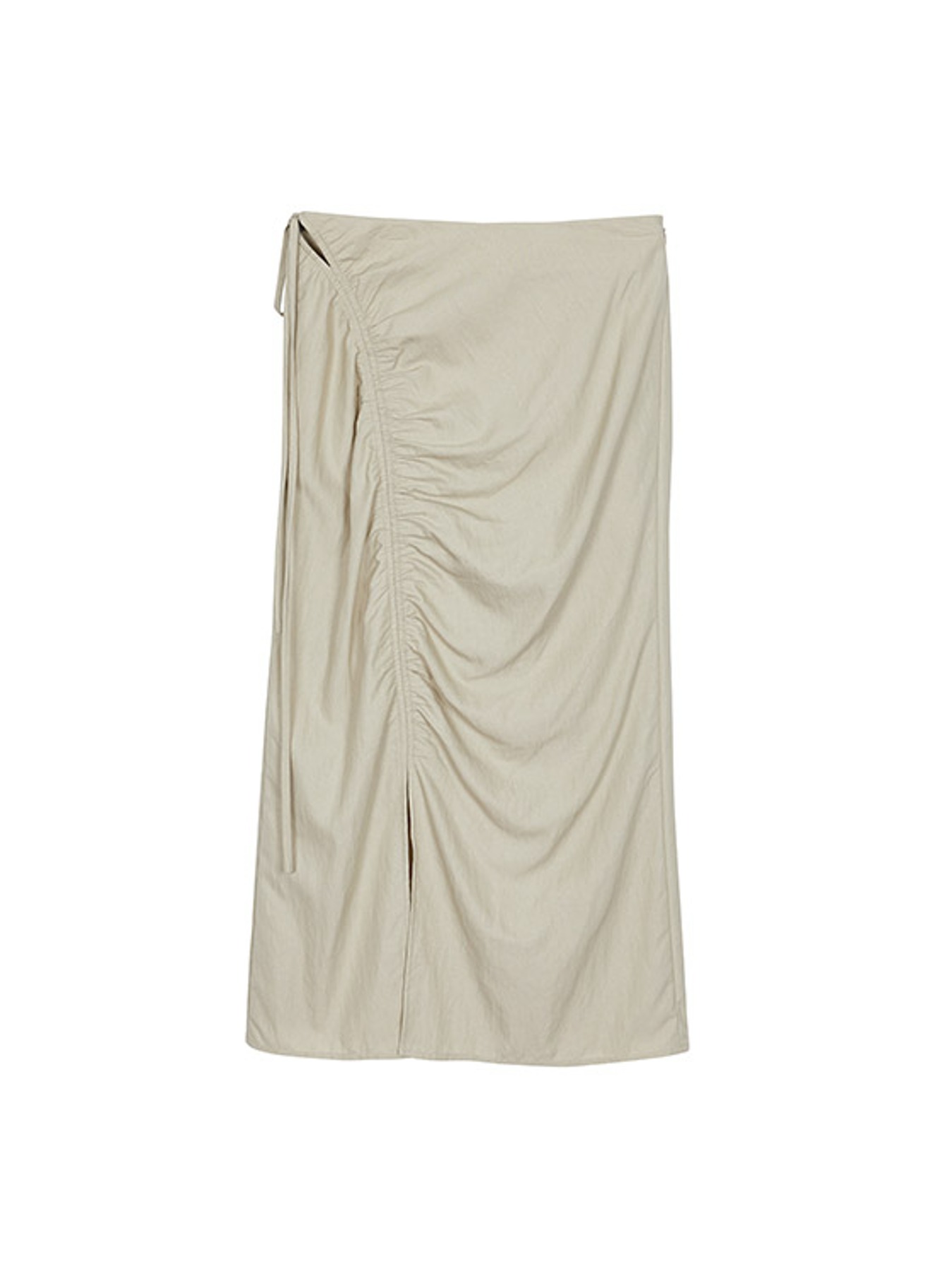 Side Shirring Slit Skirt in Y/Green VW2AS482-3E