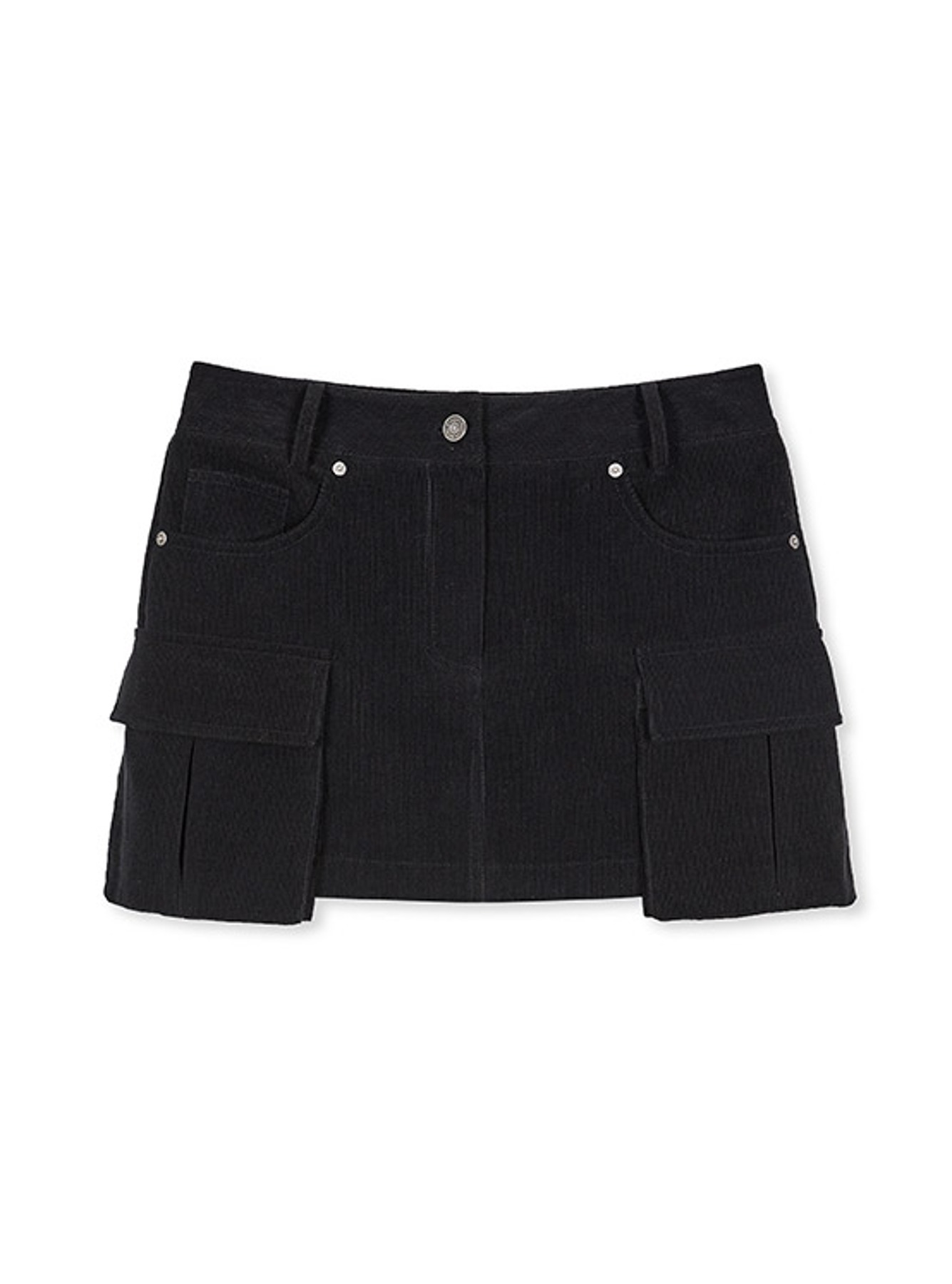 Corduroy Mini Skirt in Black VW2WS486-10