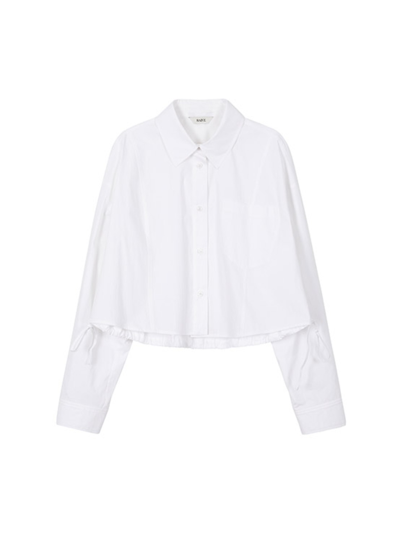 String Cropped Blouse in White VW3SB169-01