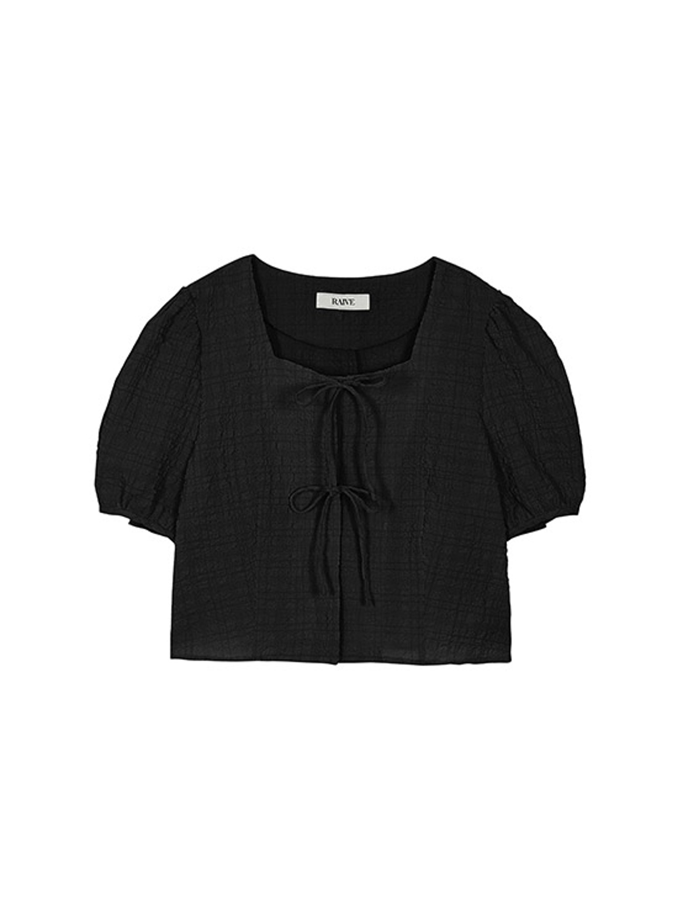 Puffed Sleeve Blouse in Black VW2MB158-10