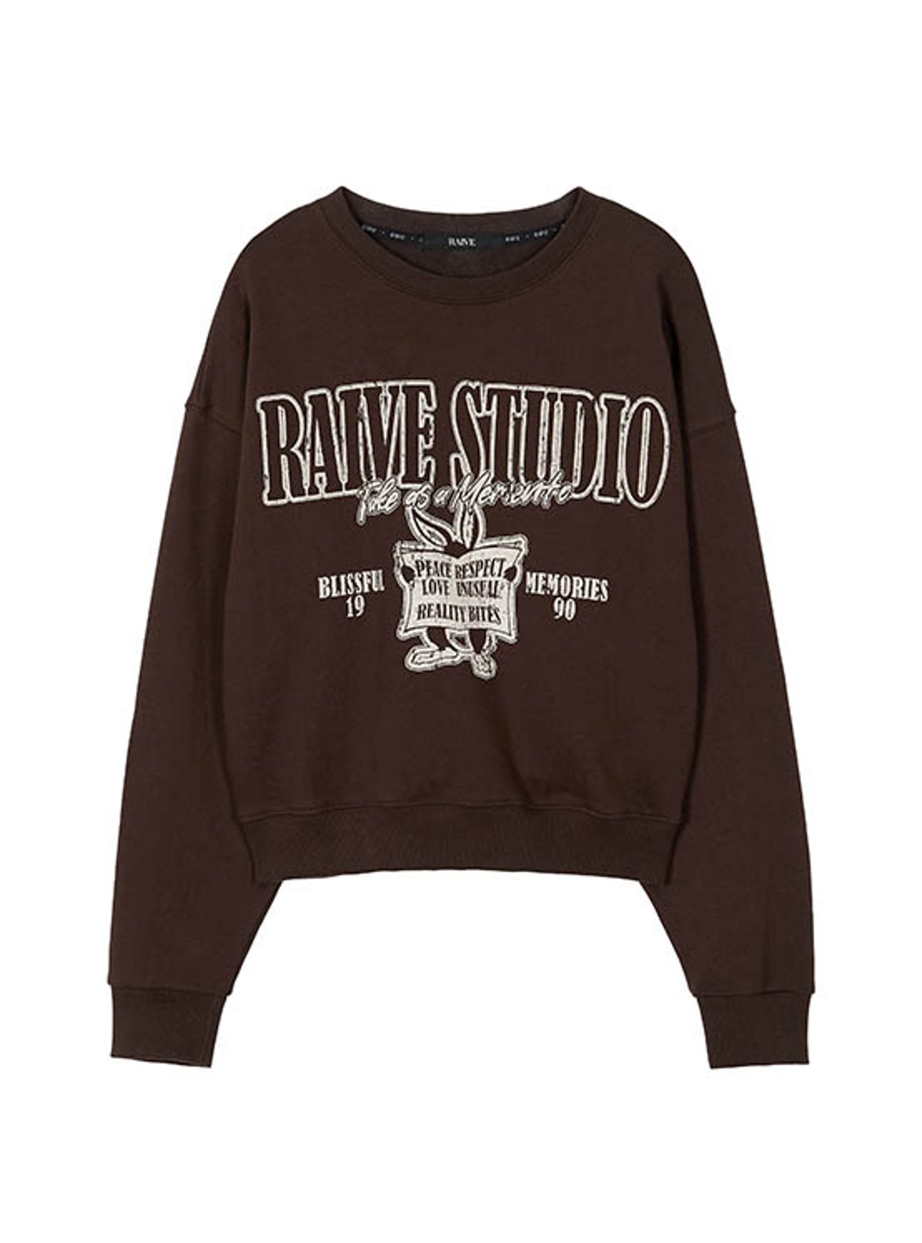 Rabbit Graphic Sweatshirt in Brown VW3AE109-93