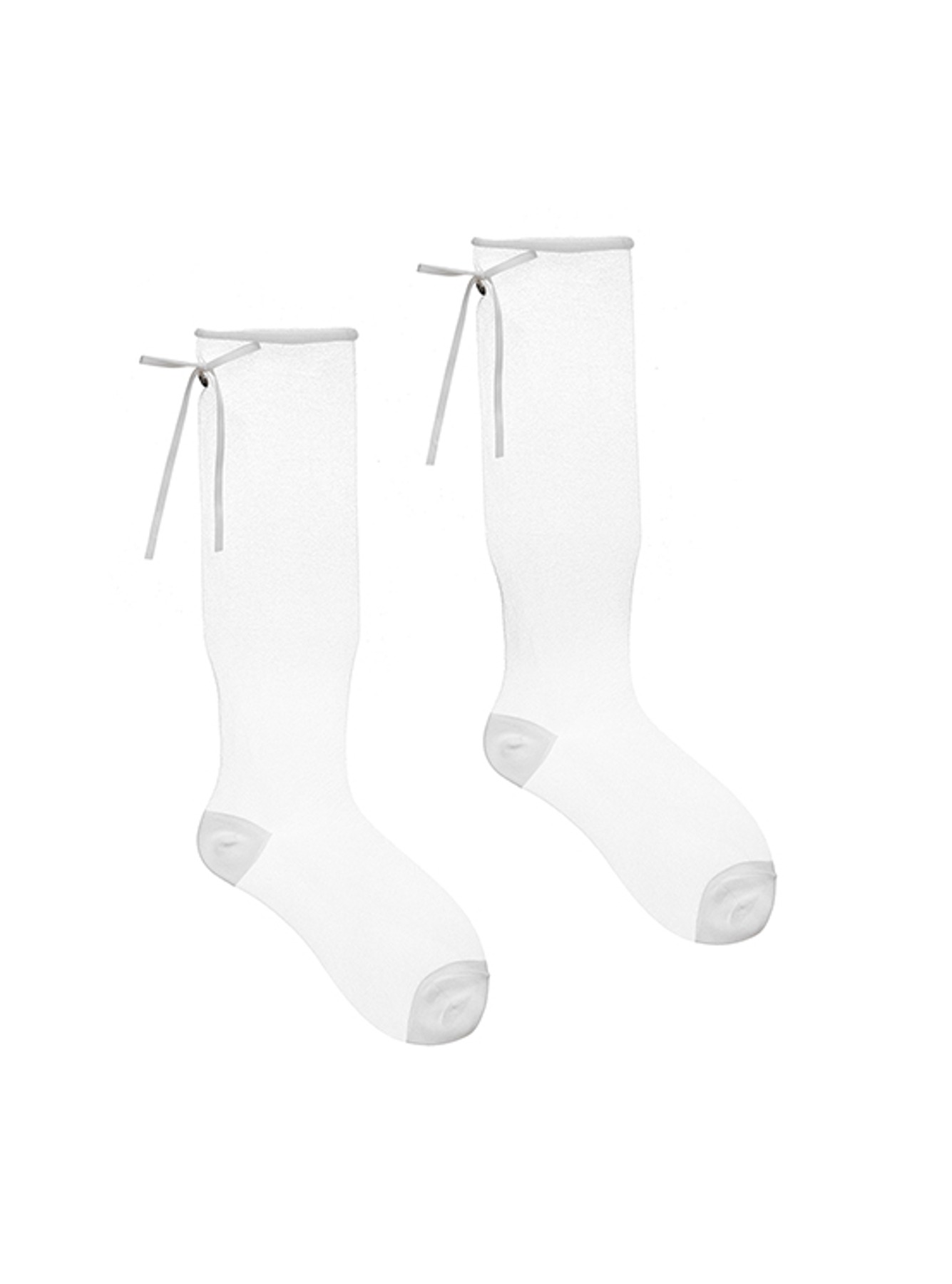 See-through Ribbon Socks in White VX4MK340-01