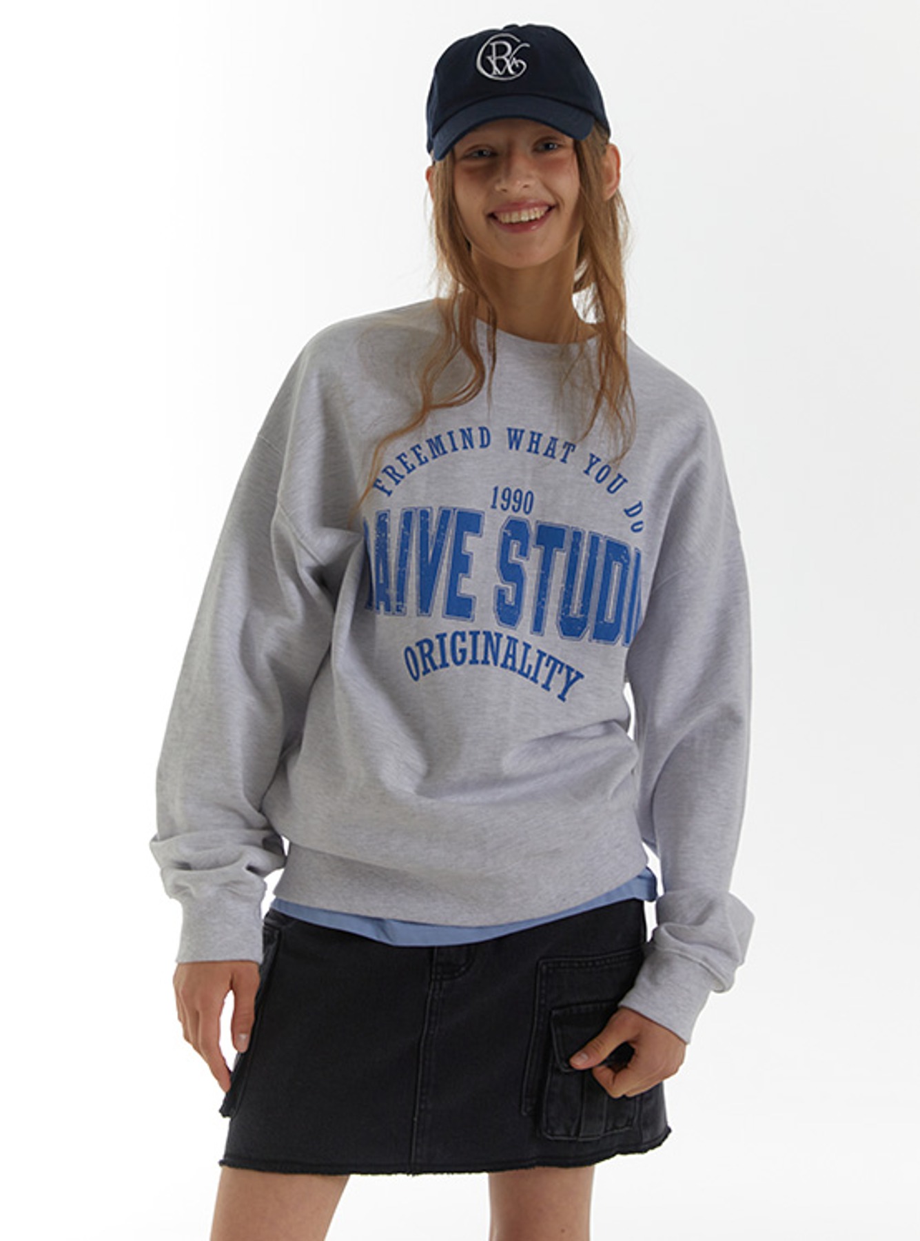 RAIVE Lettering Sweatshirt in M/Grey VW3SE888-1F