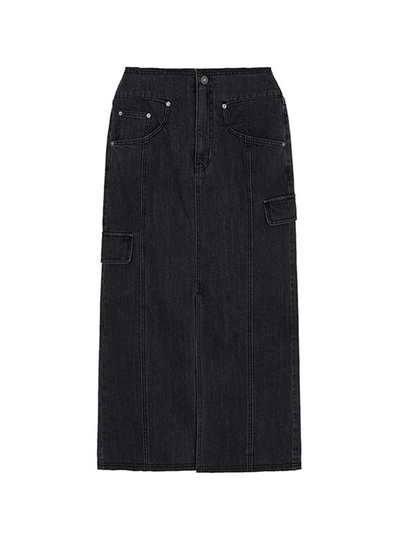 Denim Midi Skirt in Black VJ3SS102-10
