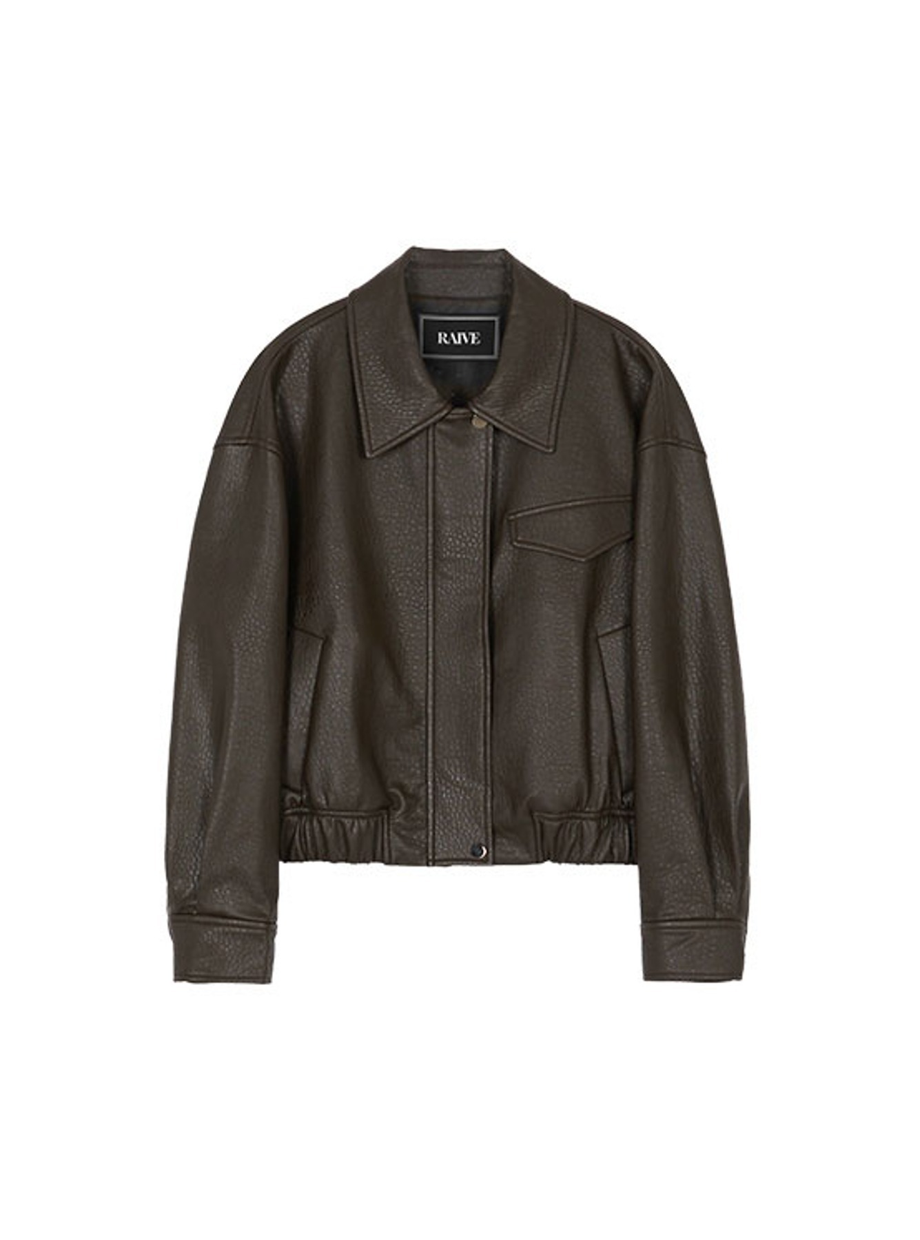 Fake Leather Blouson Jacket in D/Brown VL2AM080-94