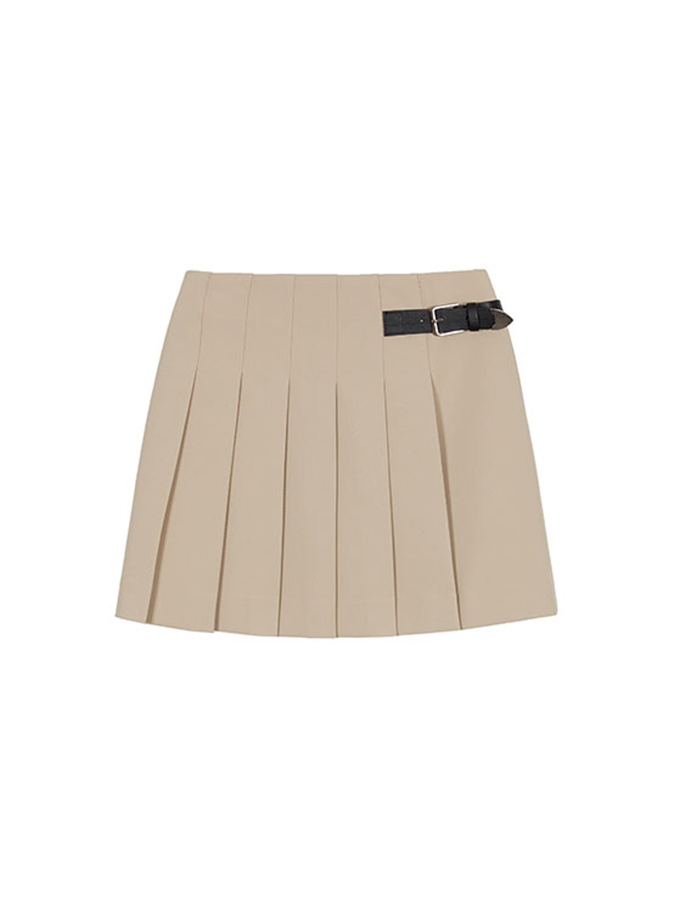 Belt Pleats Skirt in Beige VW3SS100-91
